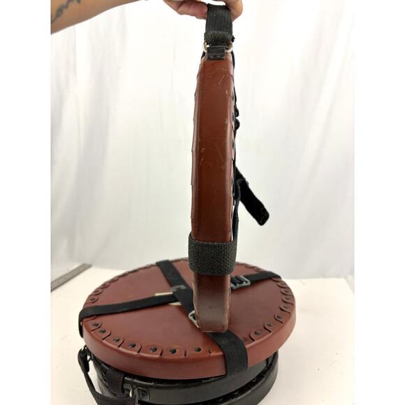 VTG Lot of 4 Round Film Reel Shipping Box with Canvas Straps USA Empty - Picture 15 of 16